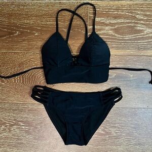 Hollister and Abercrombie & Fitch Black Bikini Mix and Match 2 Piece Set